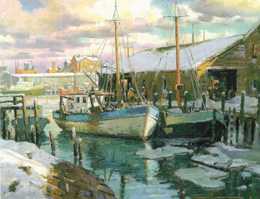 Mosher Gallery, Fishermans Wharf painting